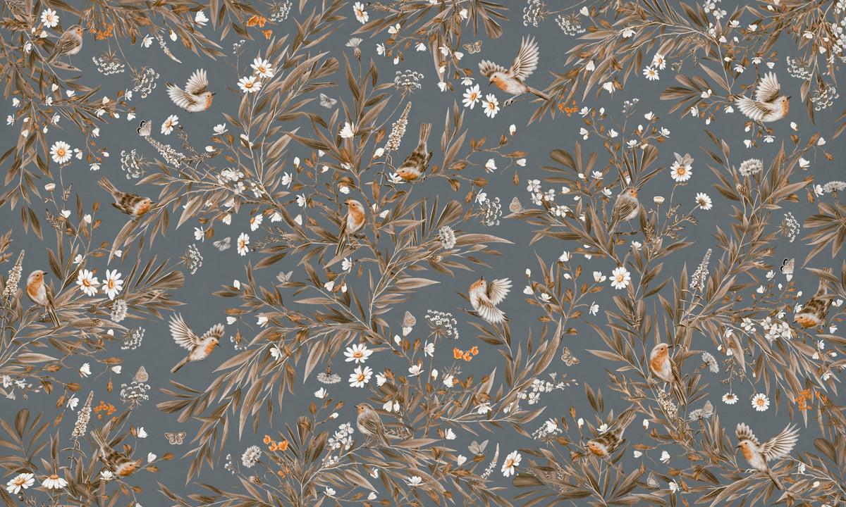 Birds & Blooms Harmony Wall Mural in your room — zoomed