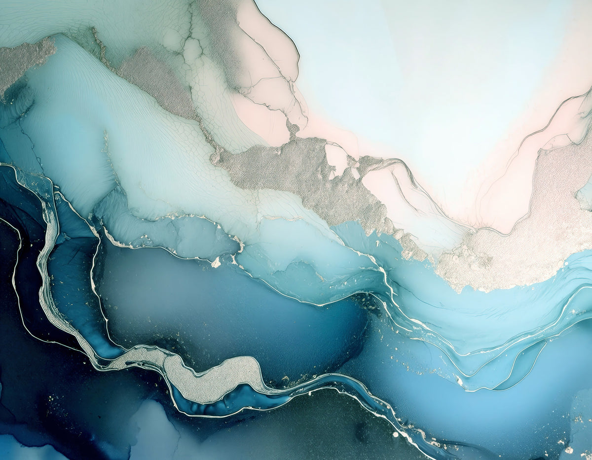 Mystic Mineral Layers Turquoise Wall Mural in your room — zoomed
