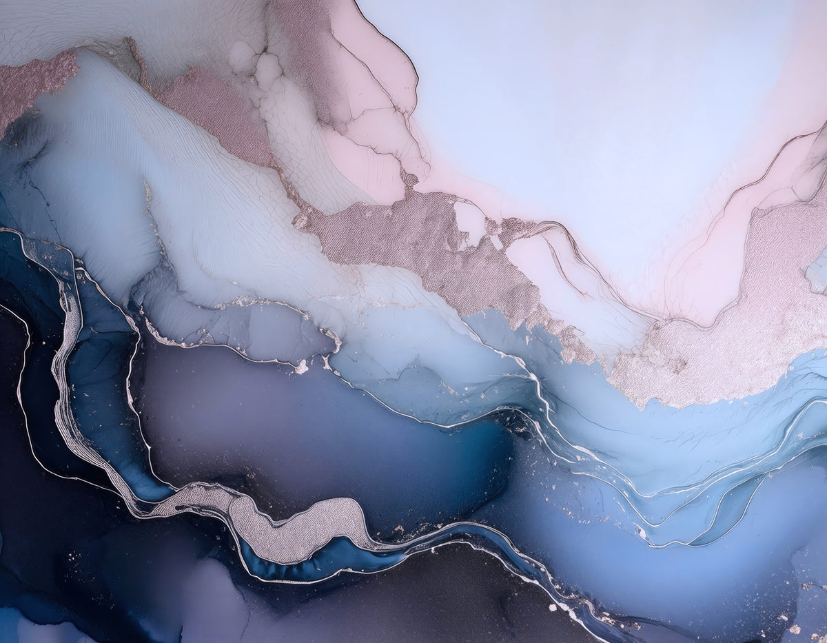 Mystic Mineral Layers Blue Wall Mural in your room