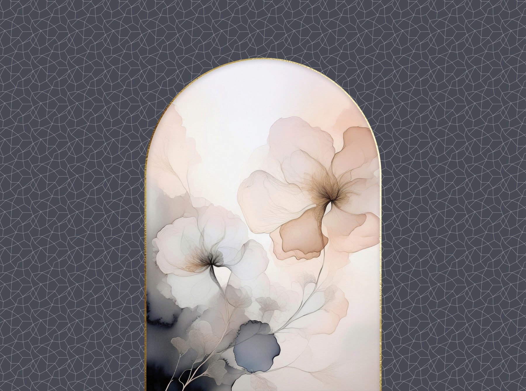 Dreamy Floral Archway Wall Mural in your room — zoomed