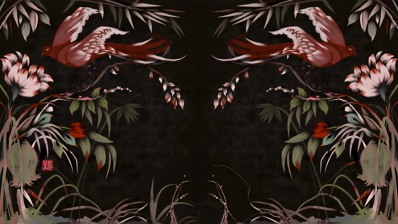 Floral Flight Joseon Inspired Wall Mural