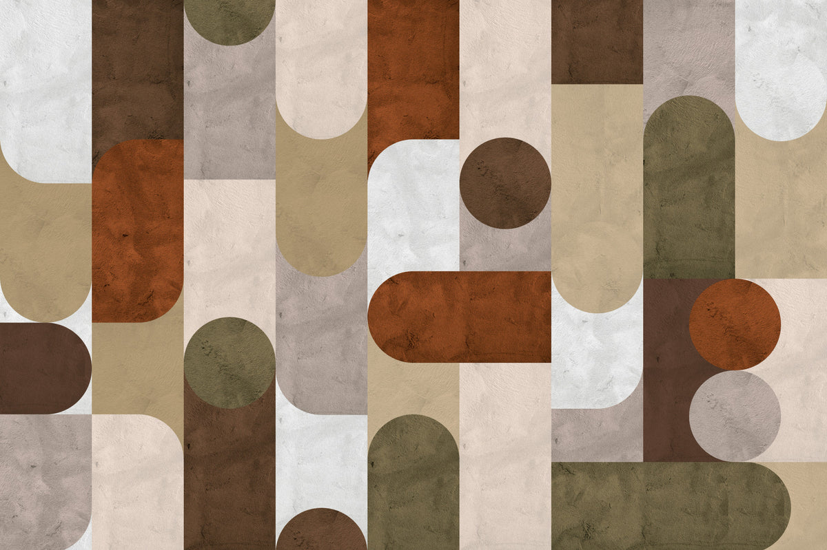 Vintage Mosaic Vibes  Wall Mural in your room