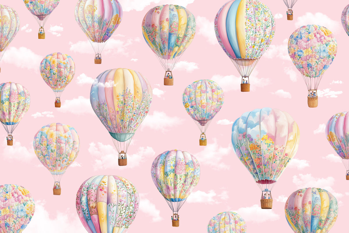 Dreamy Balloon Voyage  Wall Mural in your room