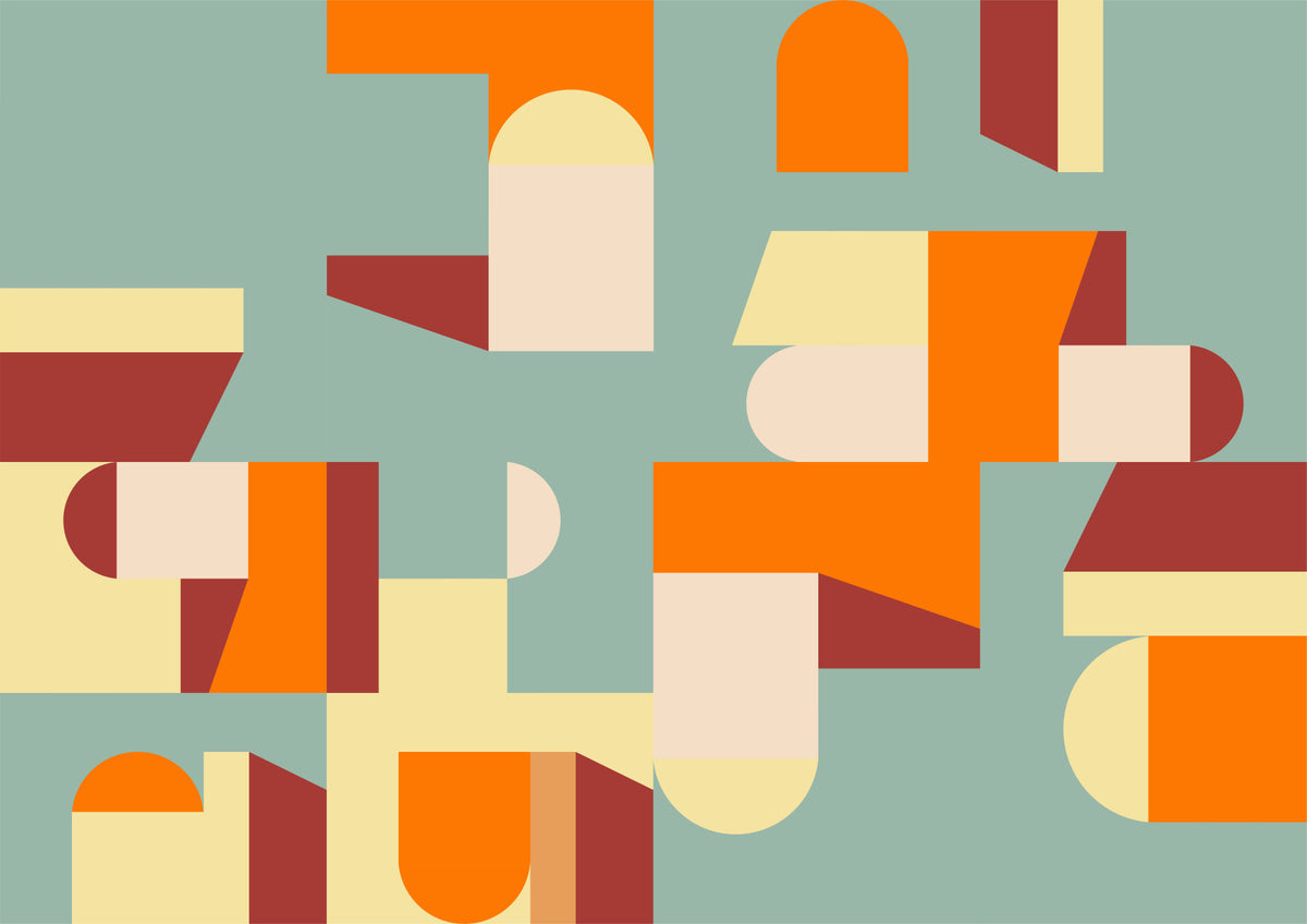 Crisp Air and Warmth - Abstract Geometric Wall Mural in your room — zoomed