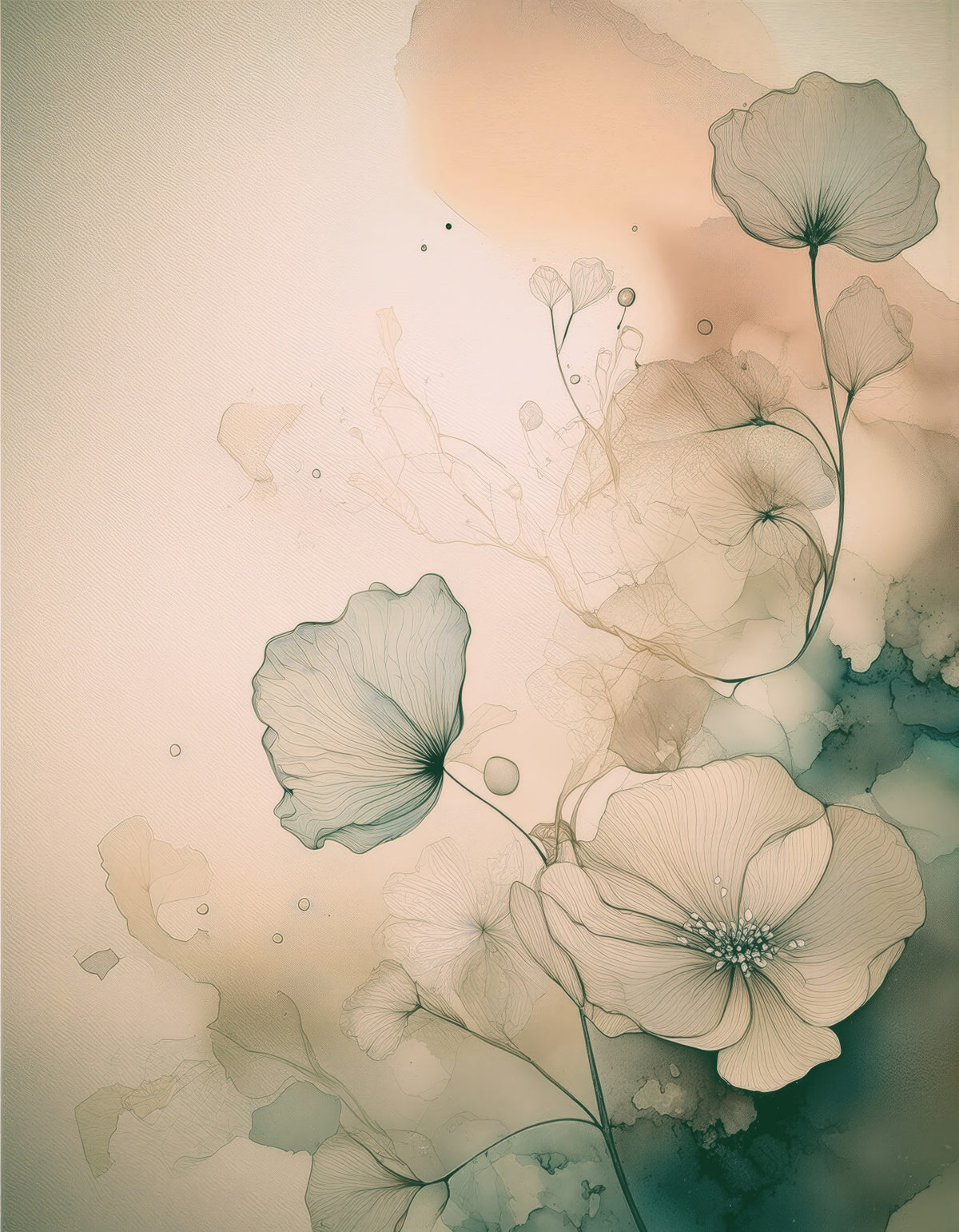 Ethereal Floral Hues Wall Mural in your room