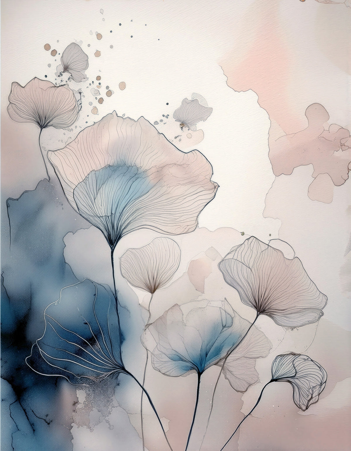 Delicate Floralscape Wall Mural in your room
