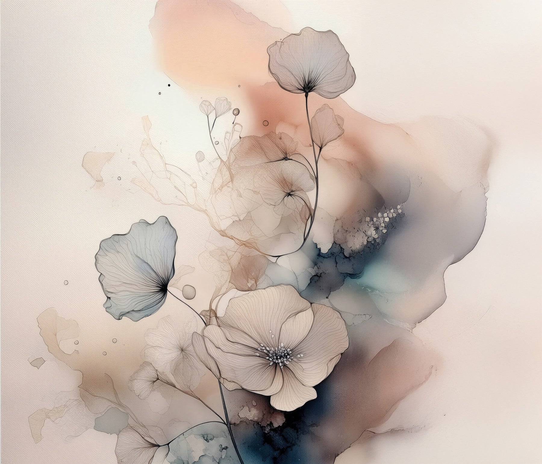 Watercolor Spiral Bloom Wall Mural