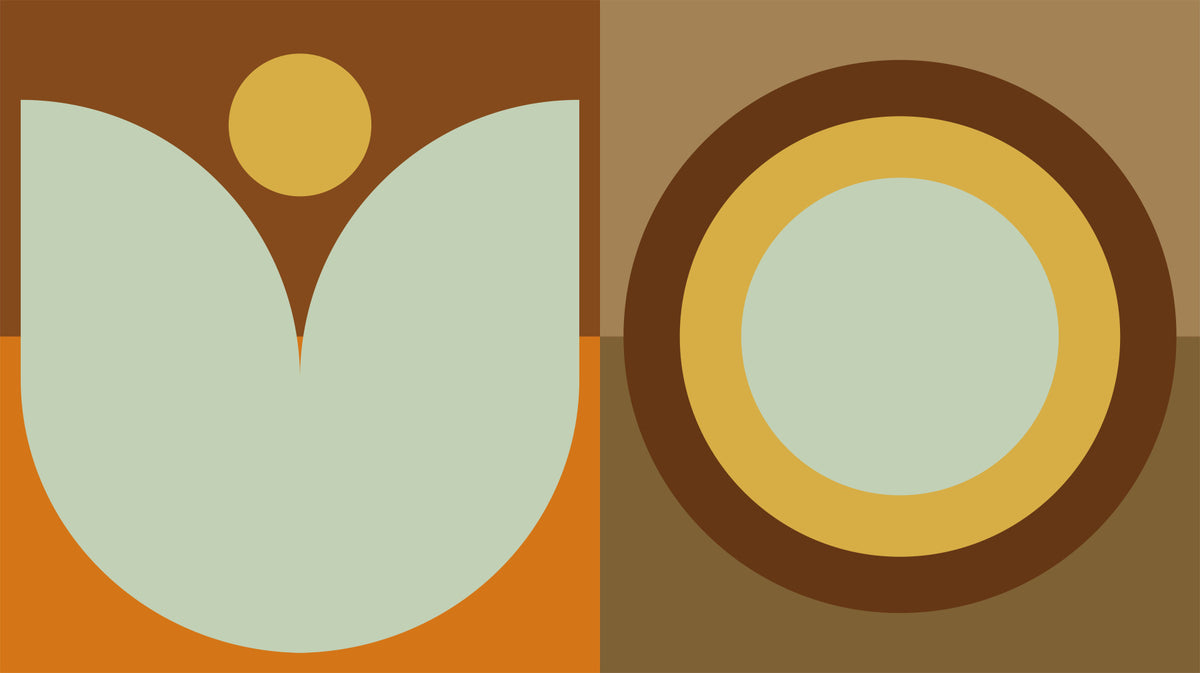 Boho Sun and Moon Wall Mural in your room — zoomed