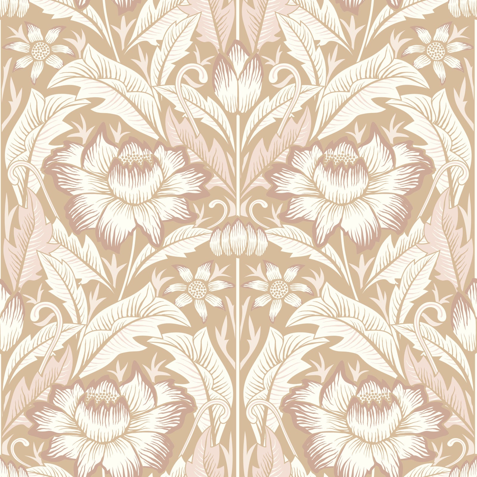 Timeless Garden – Sand Beige Wallpaper⁠