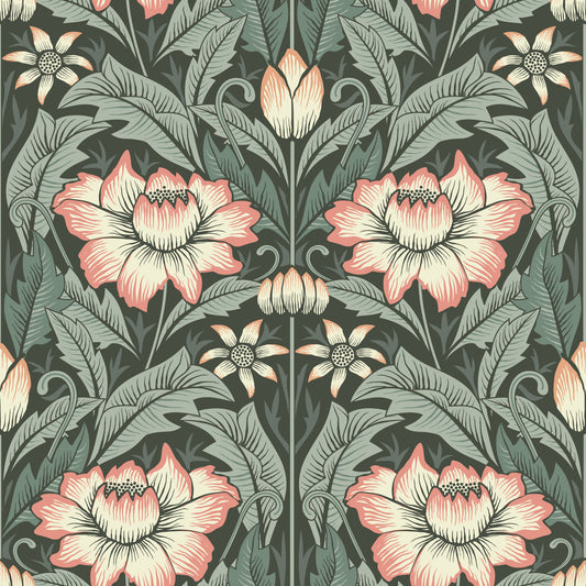 Timeless Garden – Forest Green Wallpaper⁠