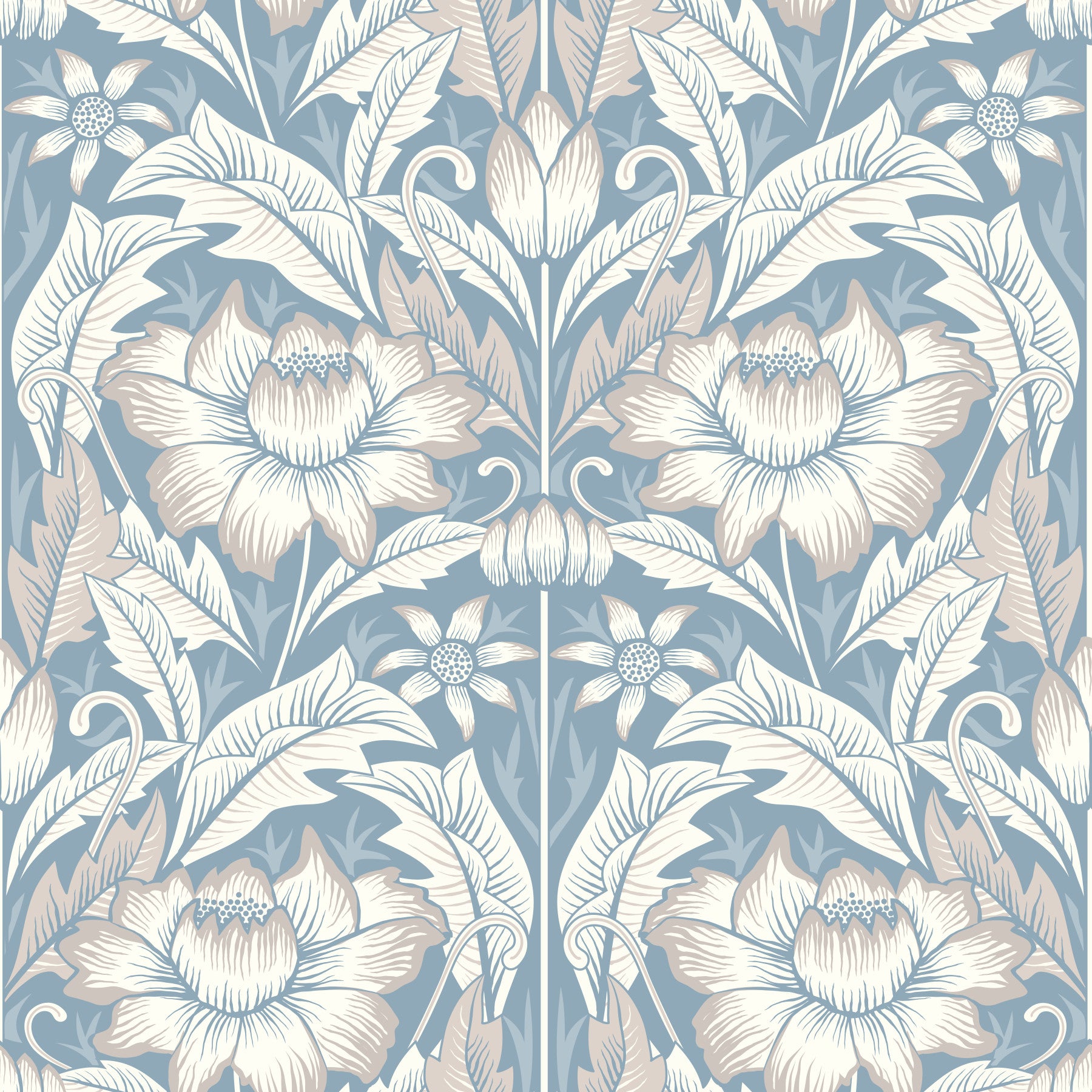 Timeless Garden – Mist Blue Wallpaper⁠