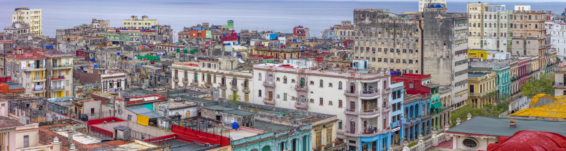 Photographic Havana Skyline Charm wallpaper distressed building facade