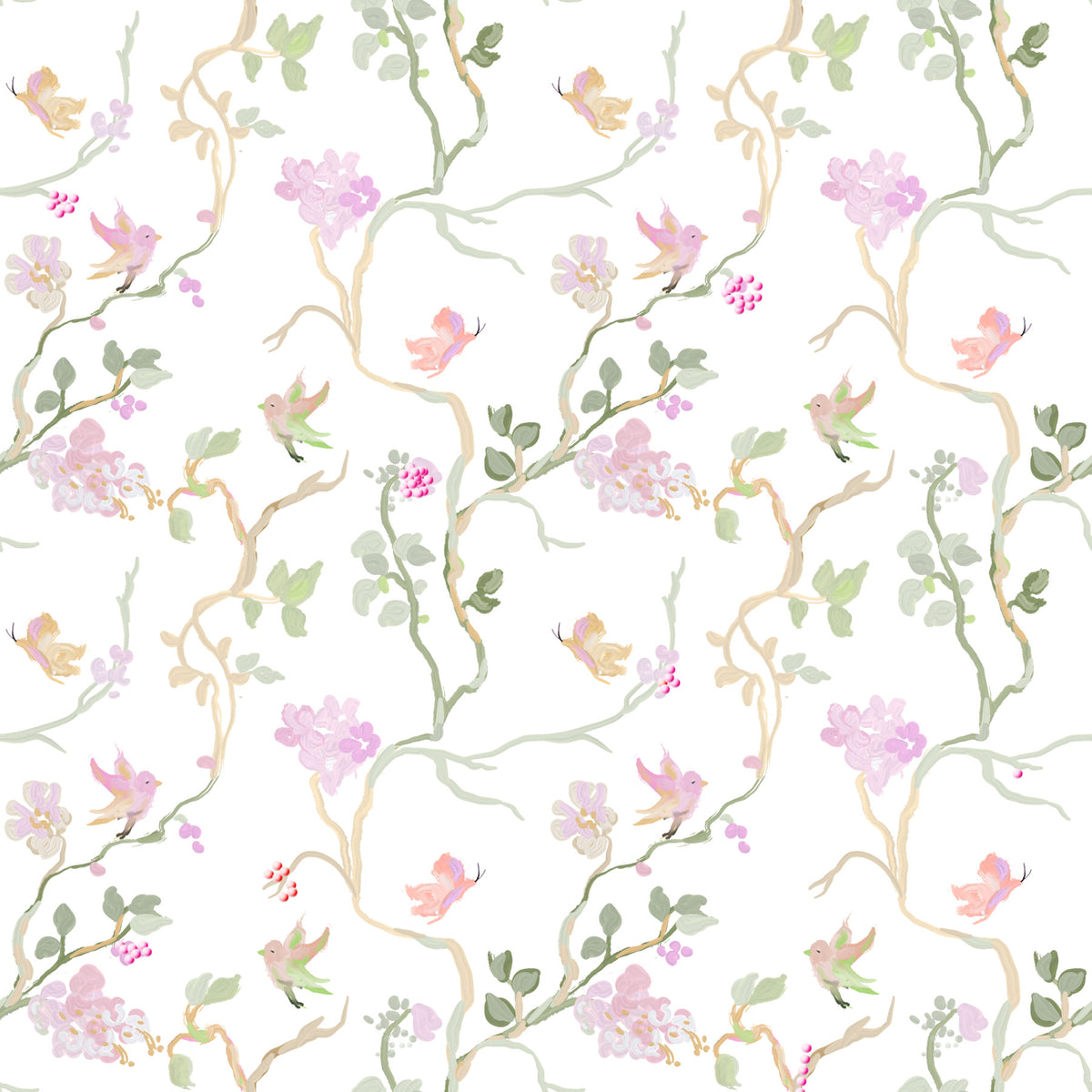 Blossom & Flight Wallpaper⁠ in your room — zoomed