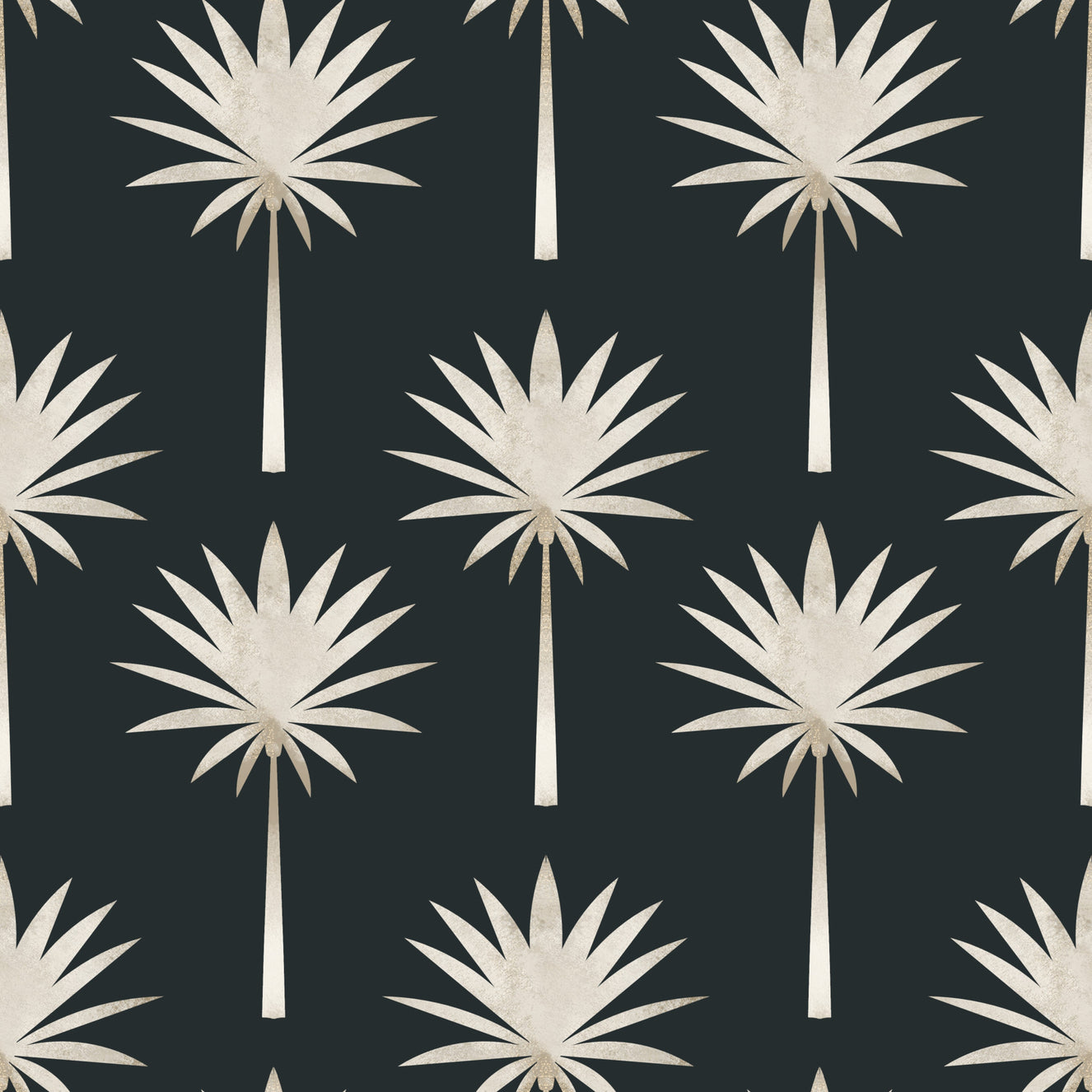 Luxe Palms Art Deco Tropical Flair Wallpaper⁠
