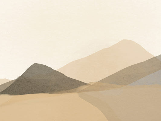 Neutral Hues Mountain Range Serenity Wall Mural - 2898216