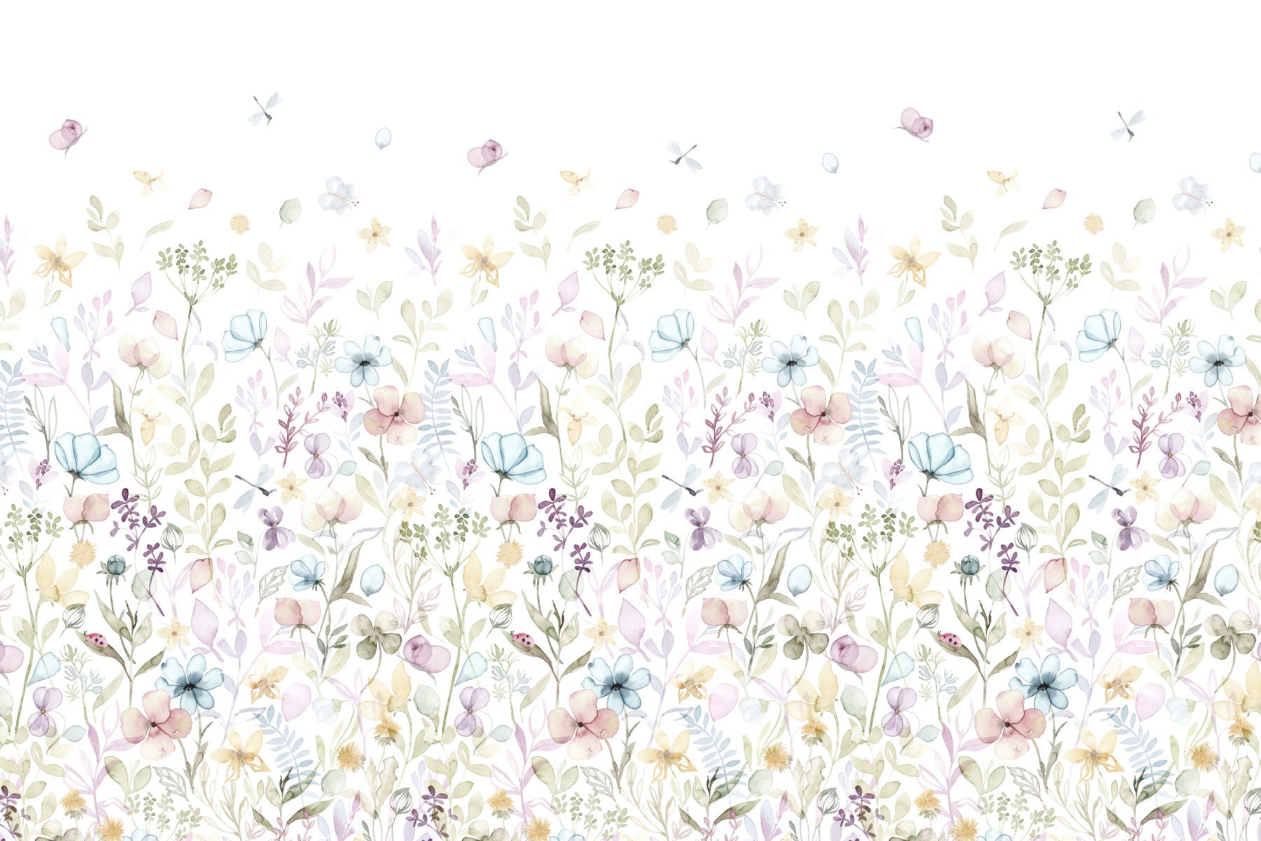 Watercolor Whispers Floral Wall Mural - 3279932