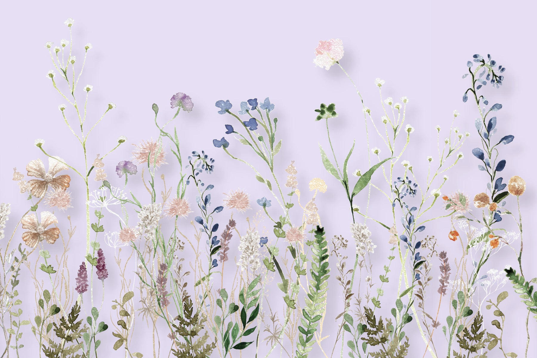 Watercolor Meadow Wall Mural - 3133176