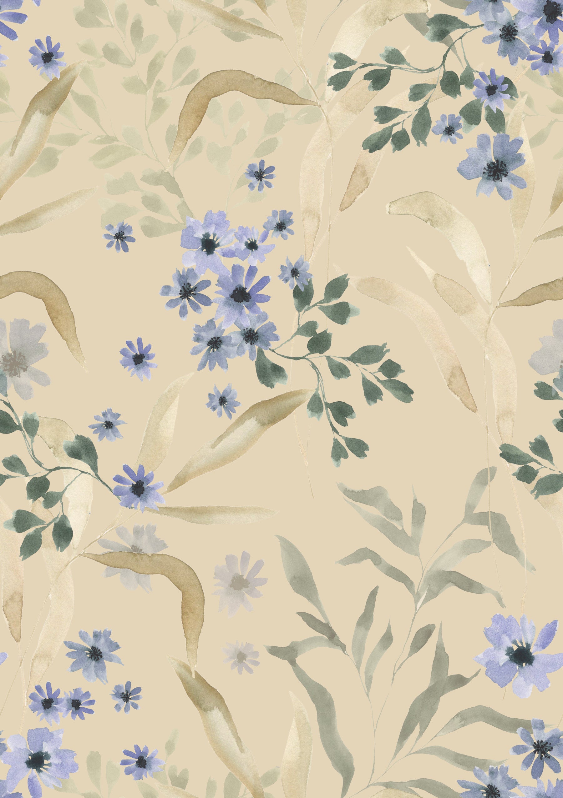 Watercolor bloom wallpaper featuring soft, hand-painted floral petals.