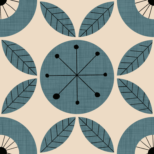 Retro Teal Harmony Wallpaper⁠ - 2995326