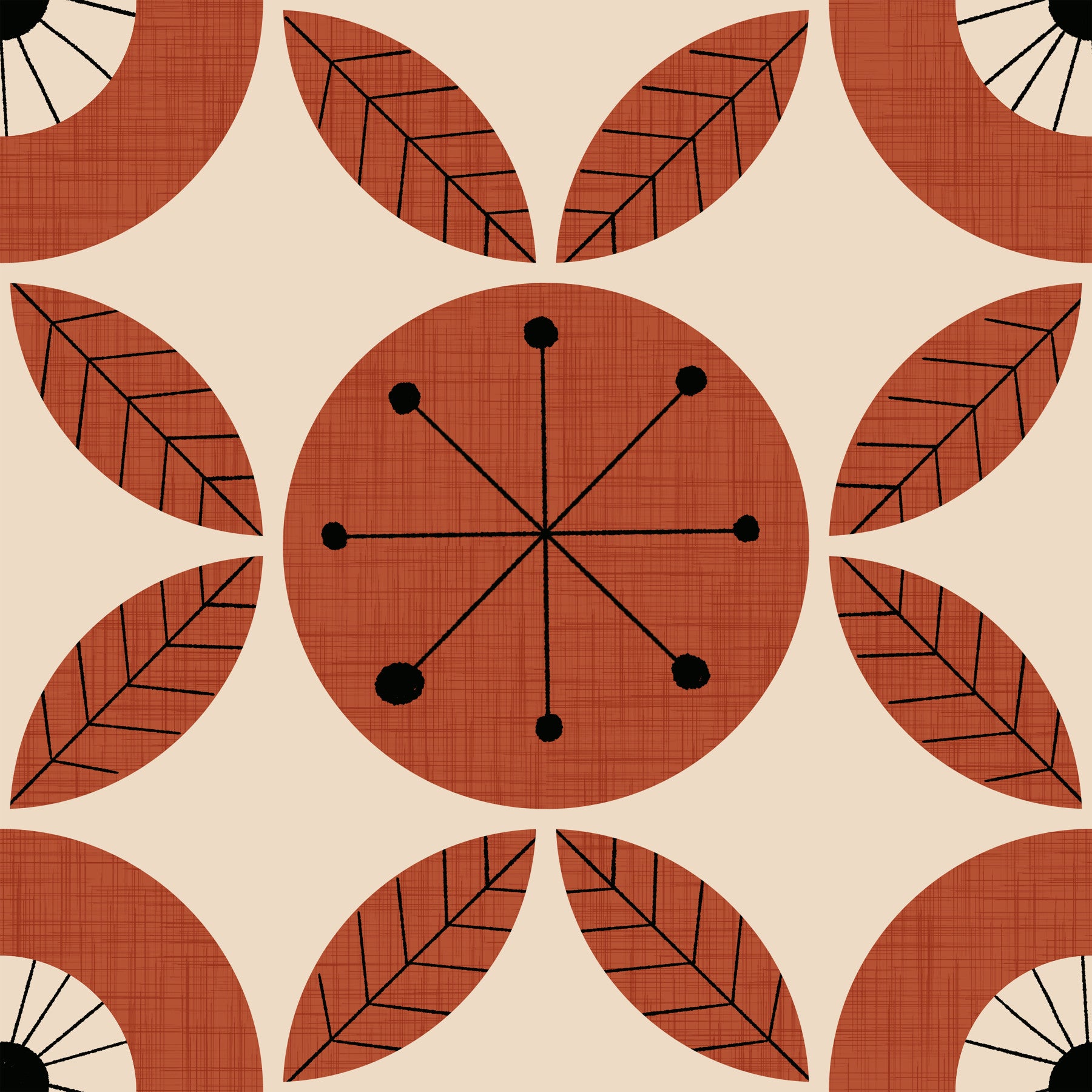 Retro Bloom Pattern Wallpaper⁠ -2995325 in your room — zoomed
