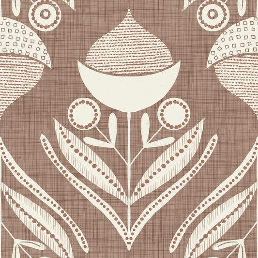 Retro Folk Floral Wallpaper⁠ -3017129