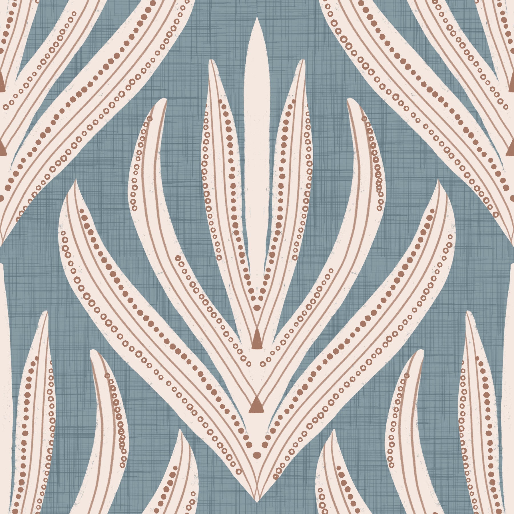 Floral Geometry in Muted Blue Wallpaper⁠ -3017148 in your room — zoomed
