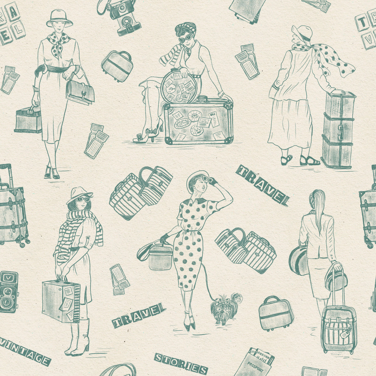 Vintage Travelogue Wallpaper⁠ -3239401
