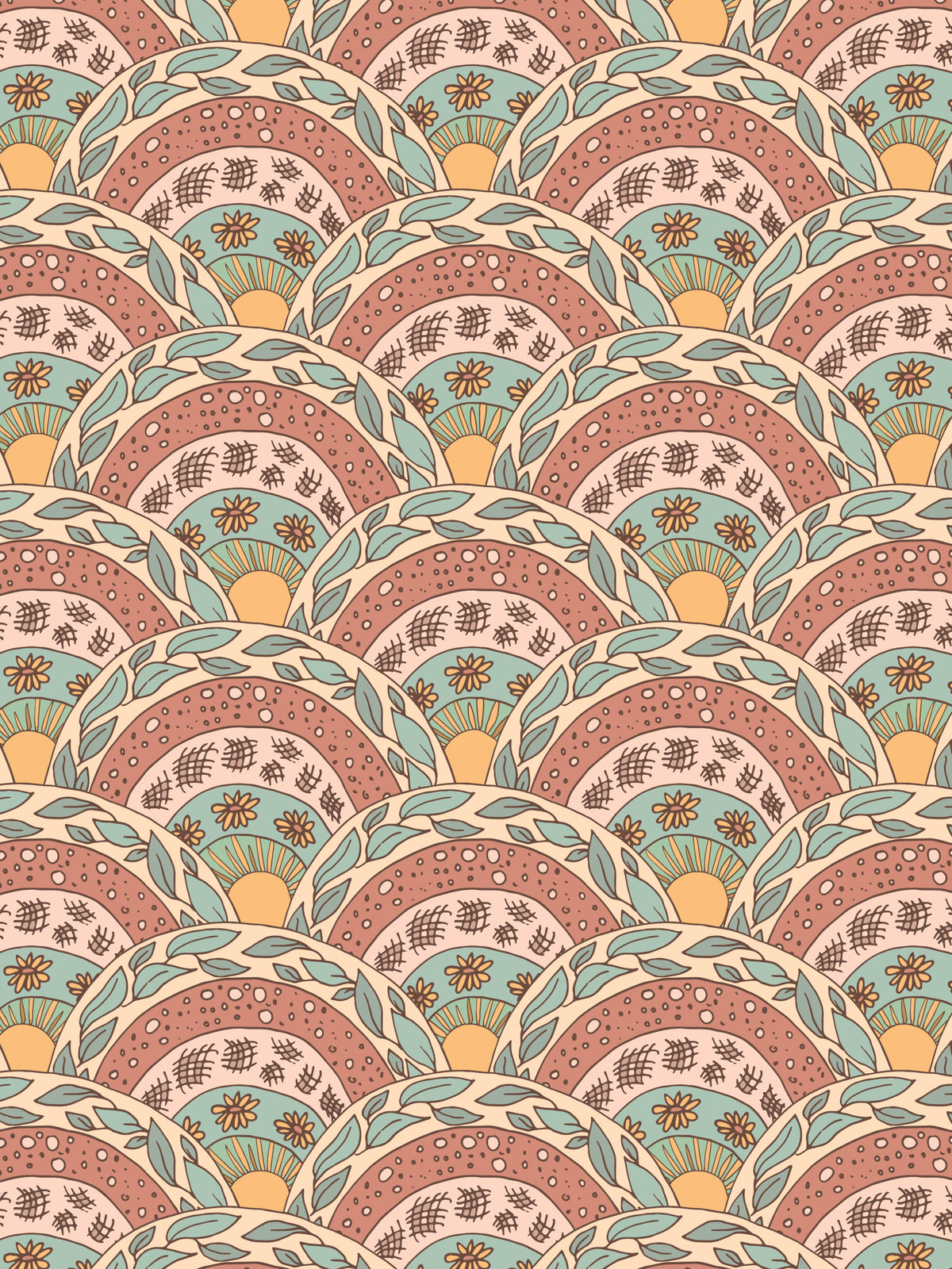 Boho Sunburst Bloom Wallpaper⁠ -3245540 in your room — zoomed