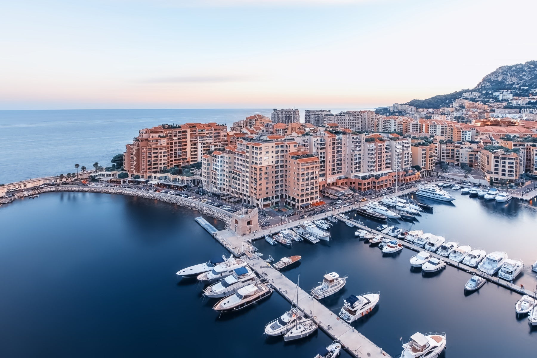Monaco Marina View Wall Mural in your room — zoomed