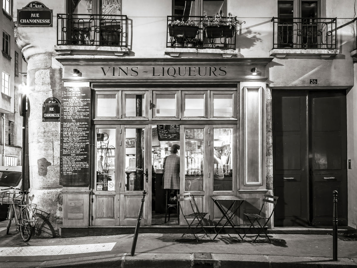 Vins-Liqueurs: A Parisian Noir Wallpaper Wall Mural in your room — zoomed