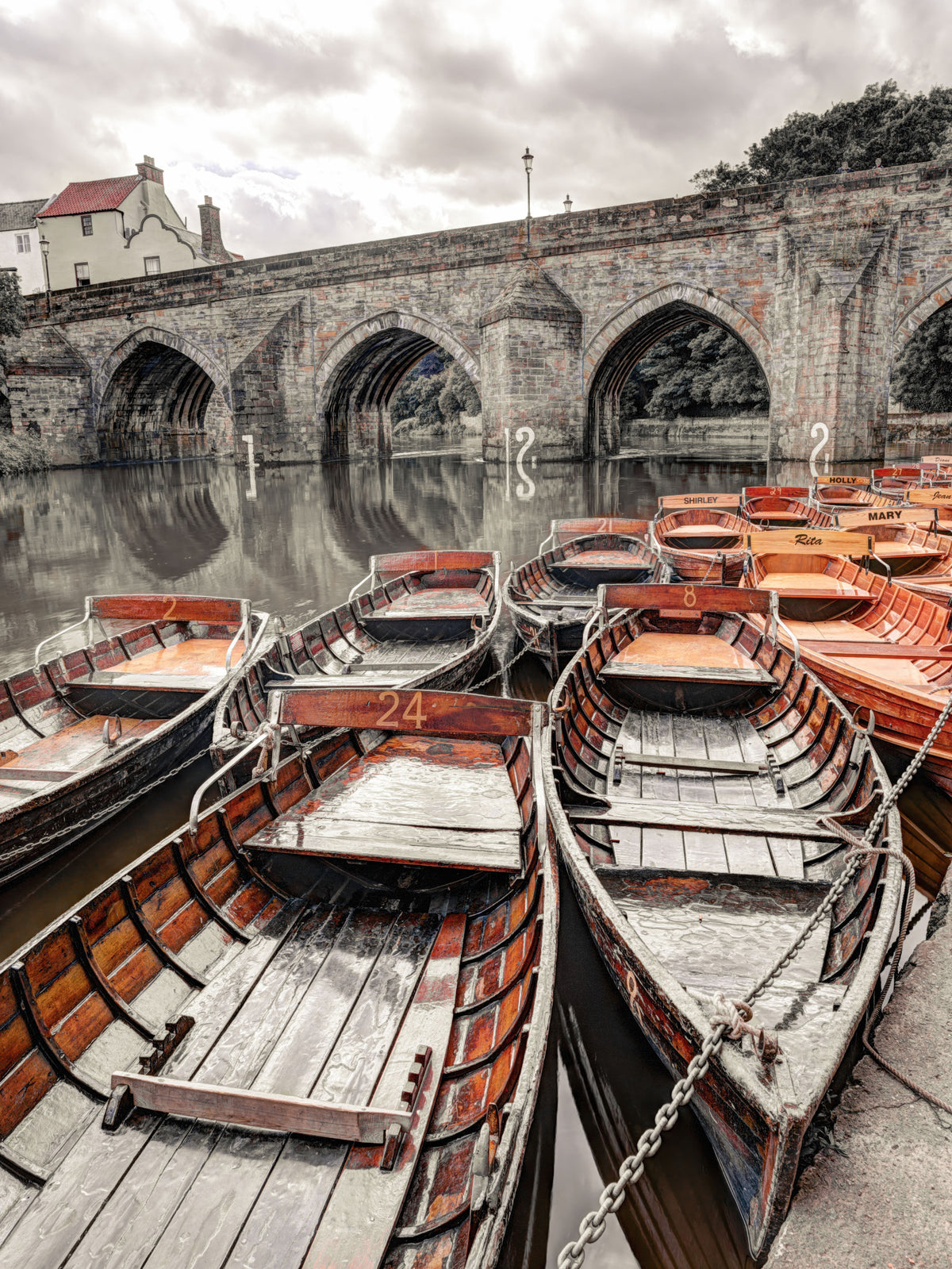 Rowing Boats Wall Mural in your room