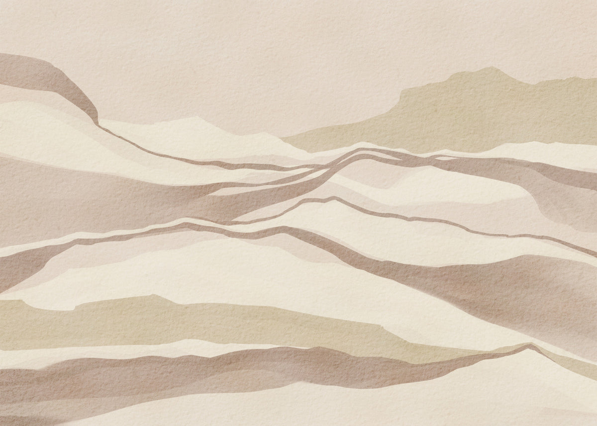 Neutral Desertscape Wall Mural in your room — zoomed
