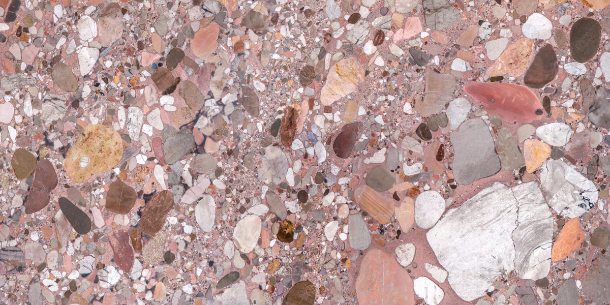 Natural Terrazzo Stone Textures Wall Mural in your room — zoomed