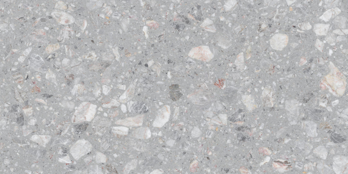Gray Terrazzo Natural Stone Tile  Wall Mural in your room — zoomed