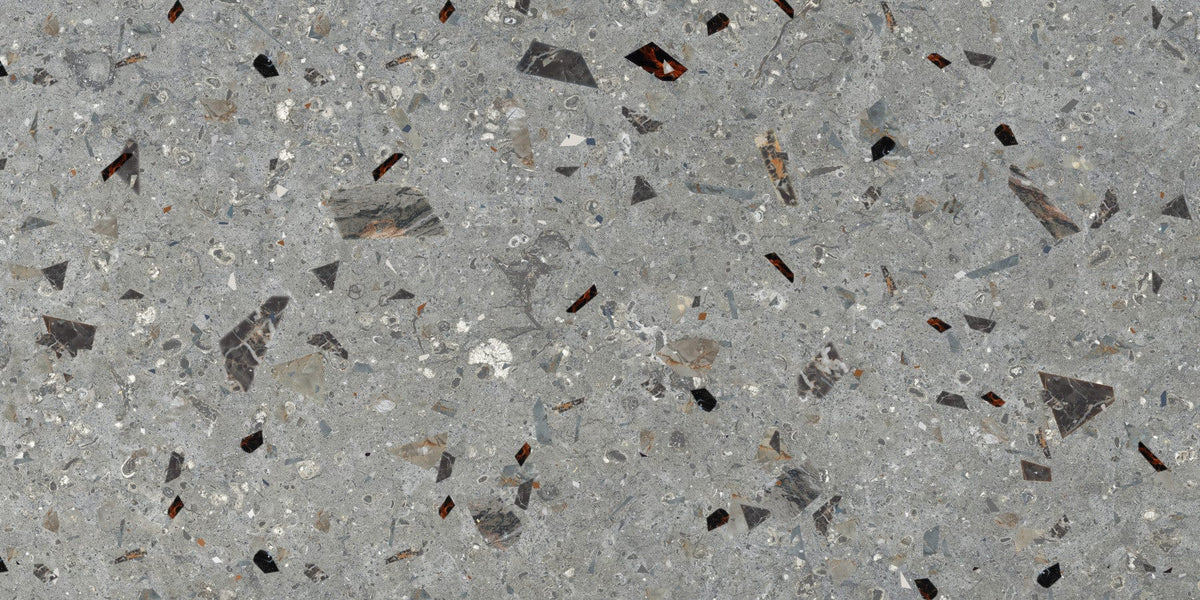 Grey Granite Pattern Beige Natural Stones Terrazzo Wallpaper Wall Mural in your room — zoomed