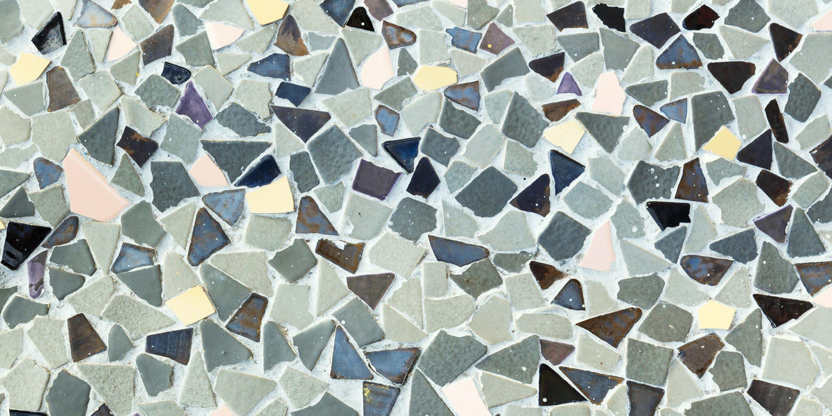 Fragmented Harmony Natural Look Tile Wall Mural in your room