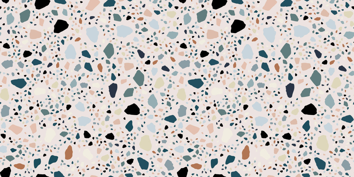 vibrant multicolour terrazzo wallpaper in your room — zoomed