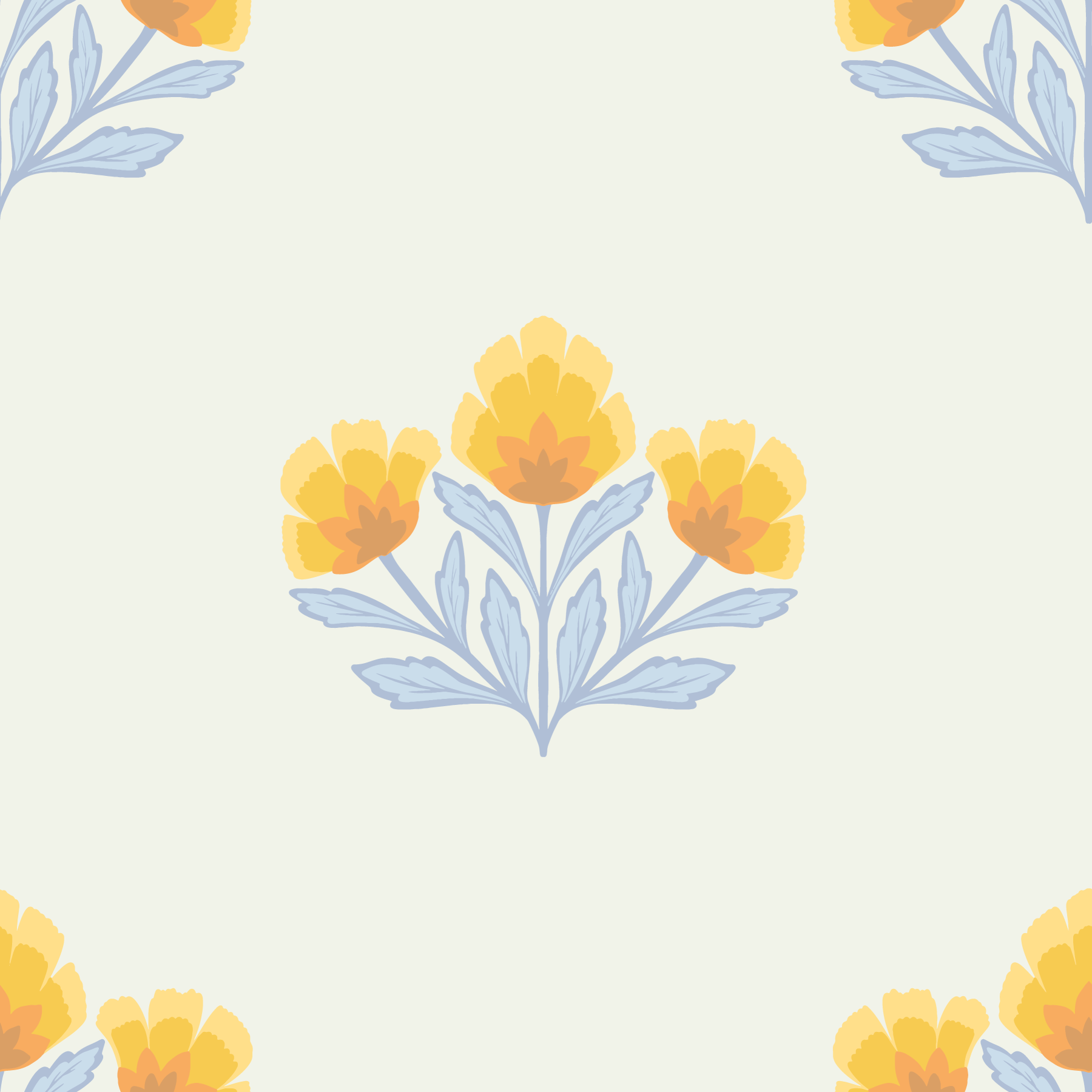 Golden Bloom Repeat Wallpaper⁠