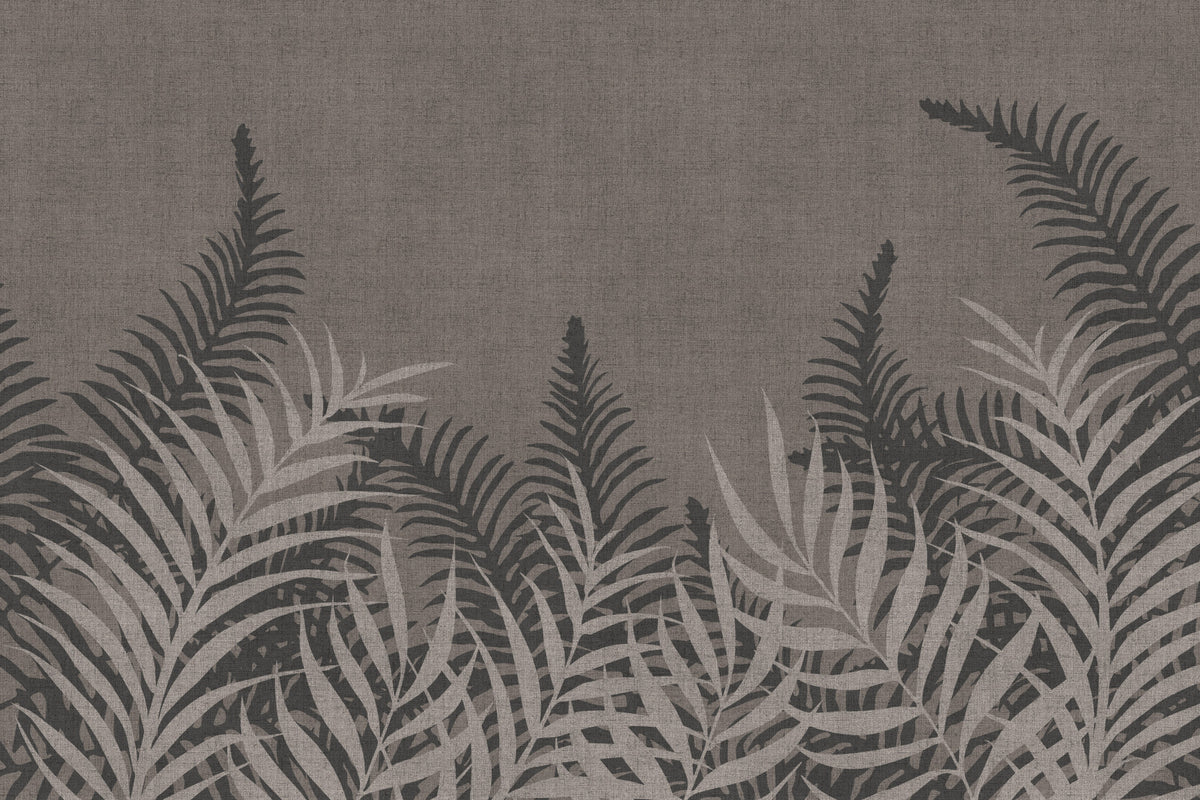 Into The Jungle Taupe Wall Mural in your room — zoomed