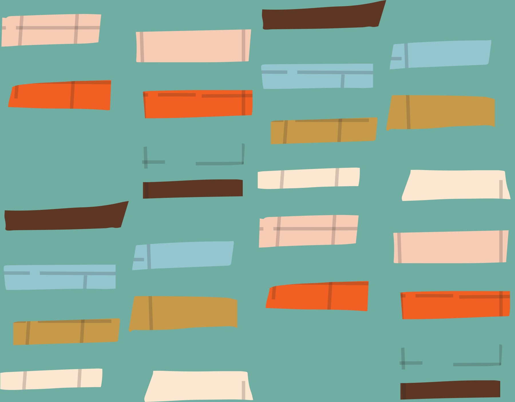 Mid Mod Stacked Blocks Blue Wallpaper⁠
