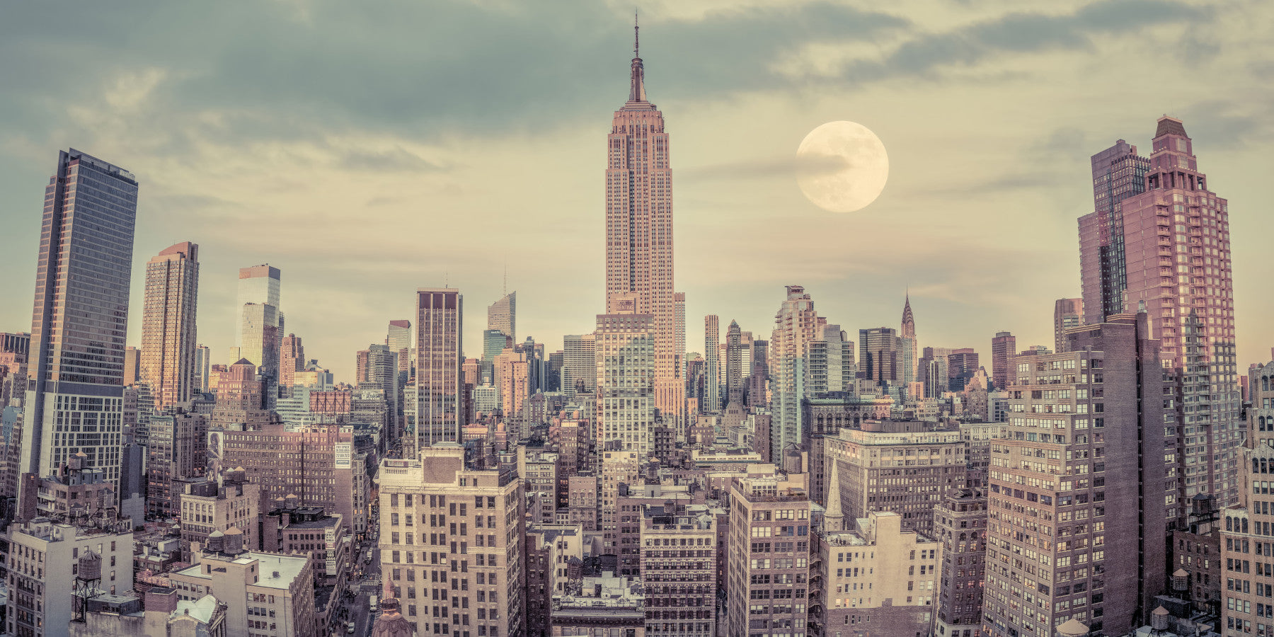 Manhattan Skyline Wall Mural in your room — zoomed