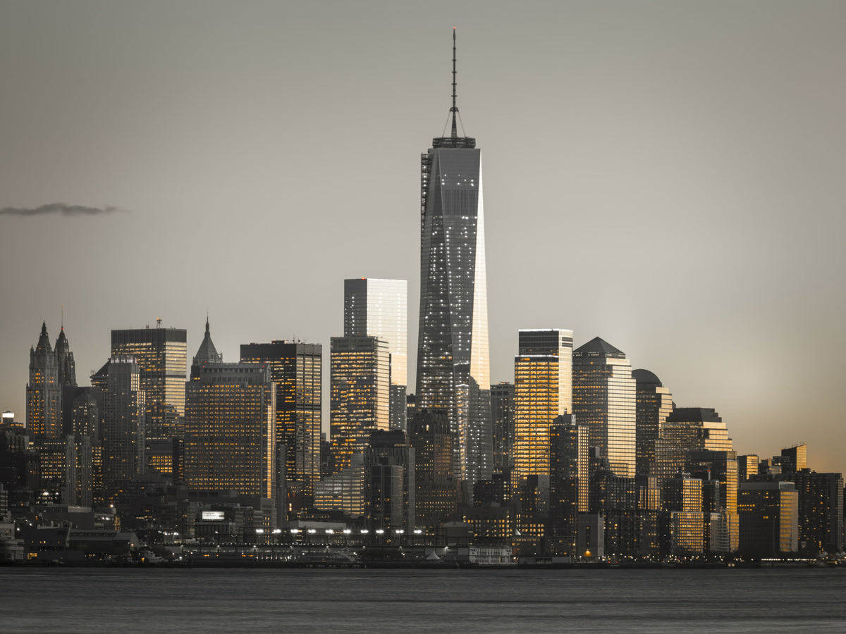 New York Cityscape Glow Wall Mural in your room