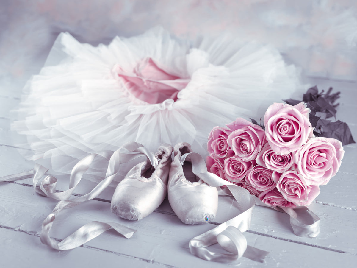 Graceful Ballet Still Life with Roses Wall Mural in your room