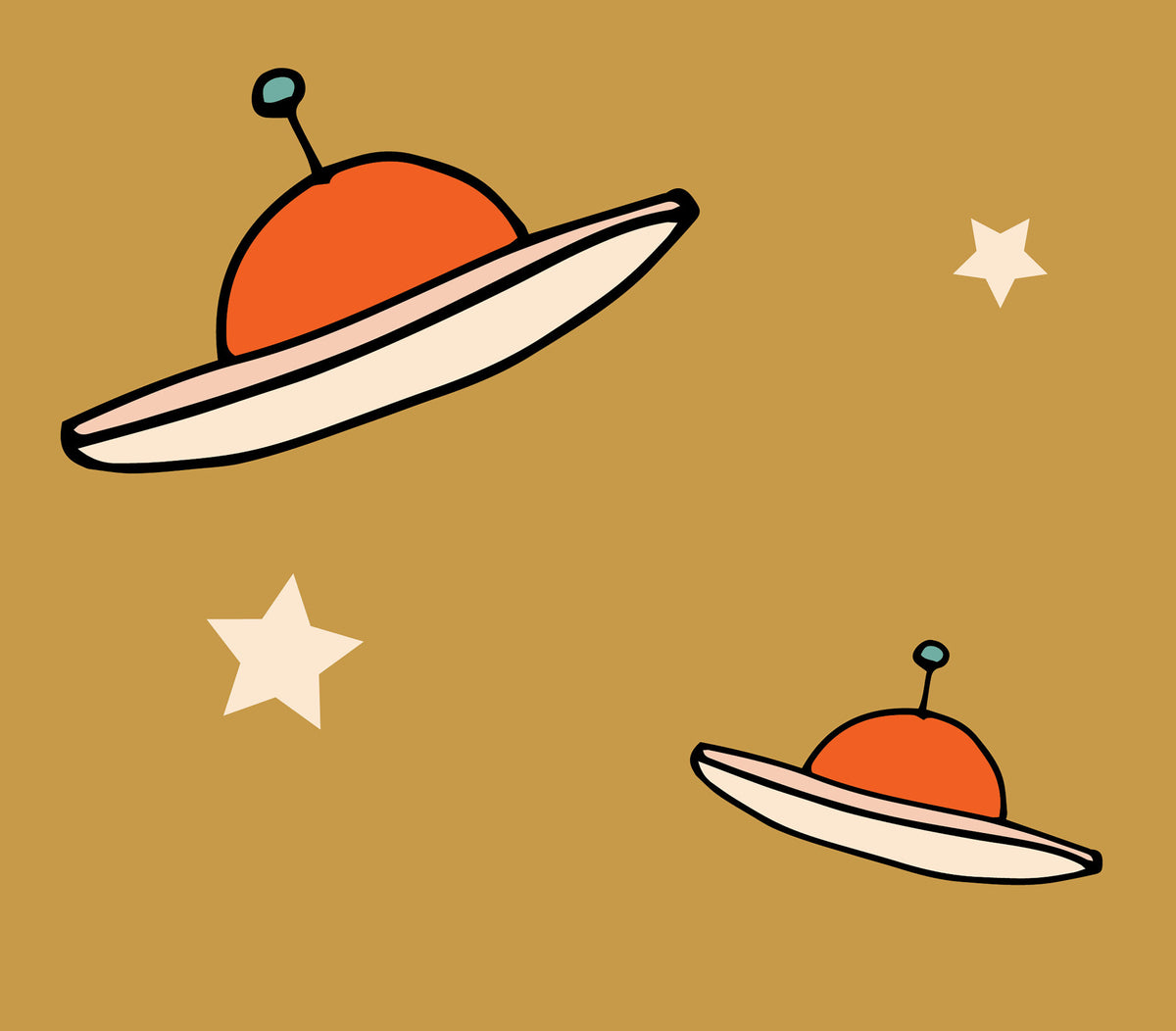 Minimal Vintage UFO Mustard Wallpaper⁠ in your room