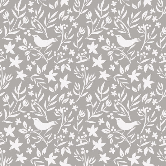 Scandinavian Folk Bird Botanical Theme Wallpaper⁠