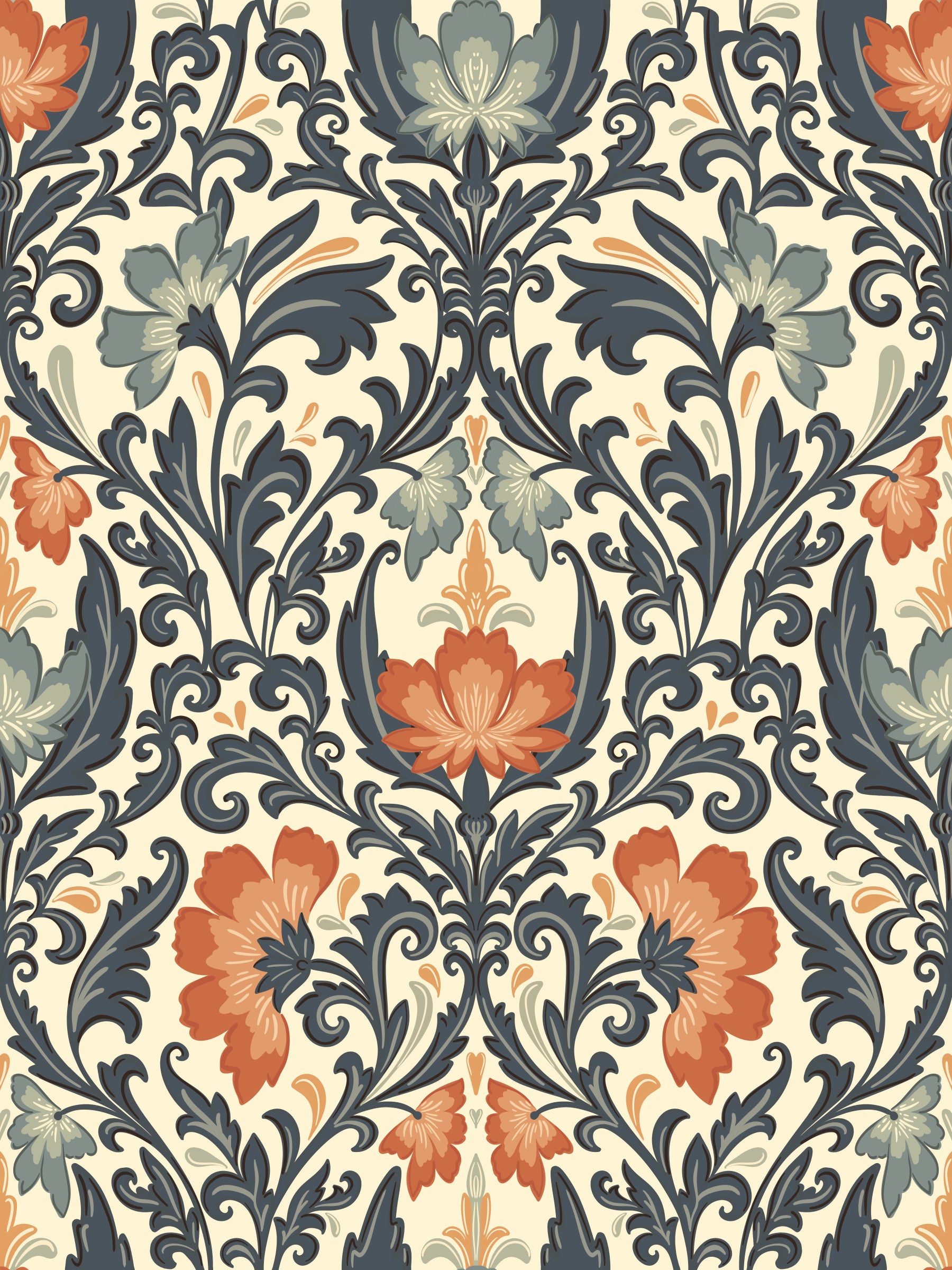 Timeless Floral Opulence Wallpaper⁠
