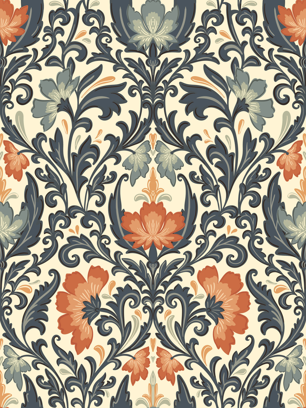 Timeless Floral Opulence Wallpaper⁠ in your room — zoomed