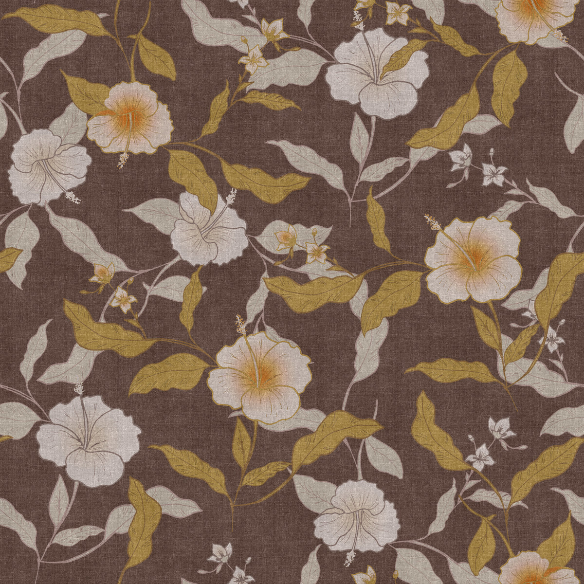 Faded Tropical Floral Antique Wallpaper⁠ in your room