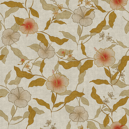 Faded Tropical Floral Timeless Wallpaper⁠