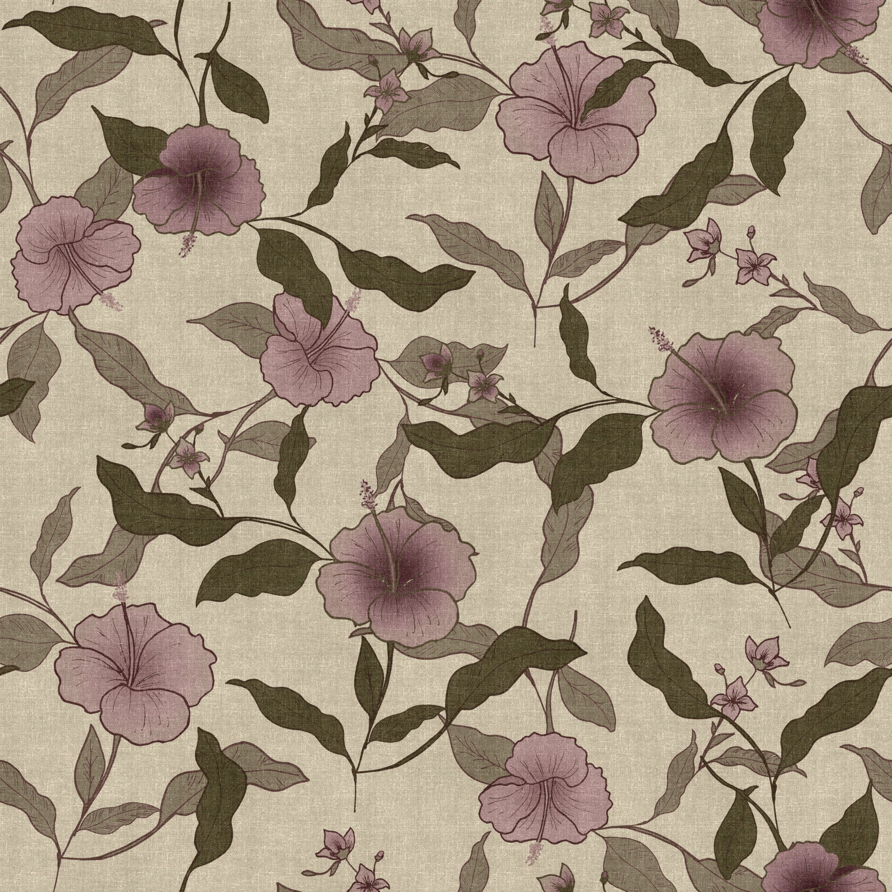 Faded Tropical Floral Vintage Wallpaper⁠